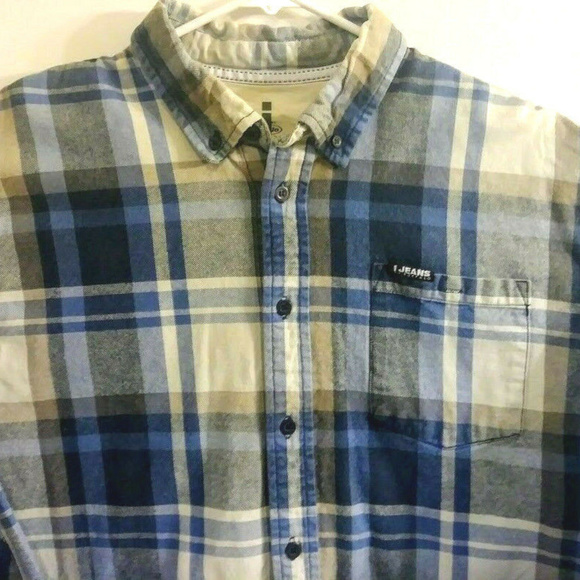 I Jeans by Buffalo Flannel Mens Button Front Shirt - Picture 5 of 8